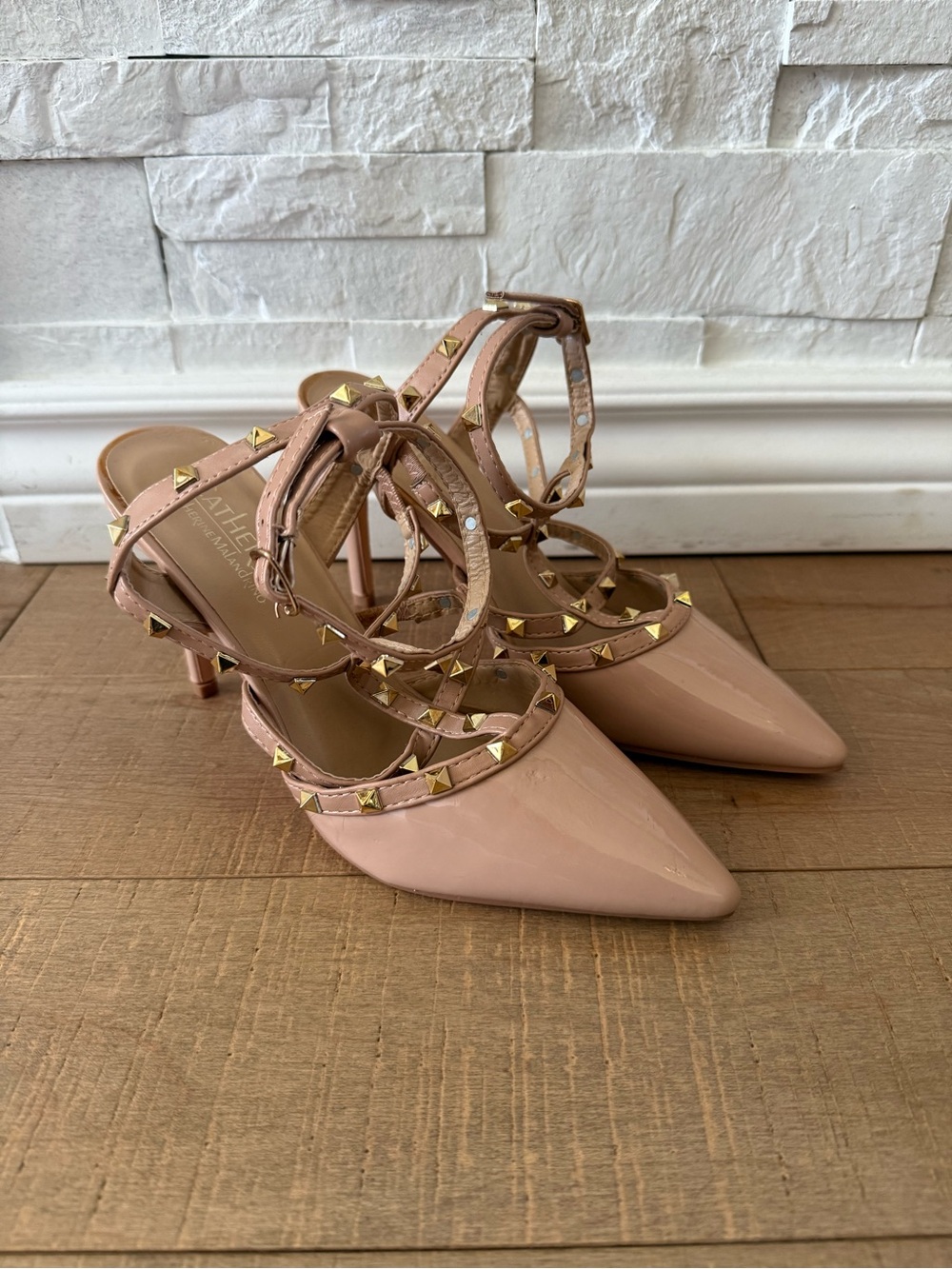 Catherine Malandrino Nude Studs Strappy Heels - Size 7,5